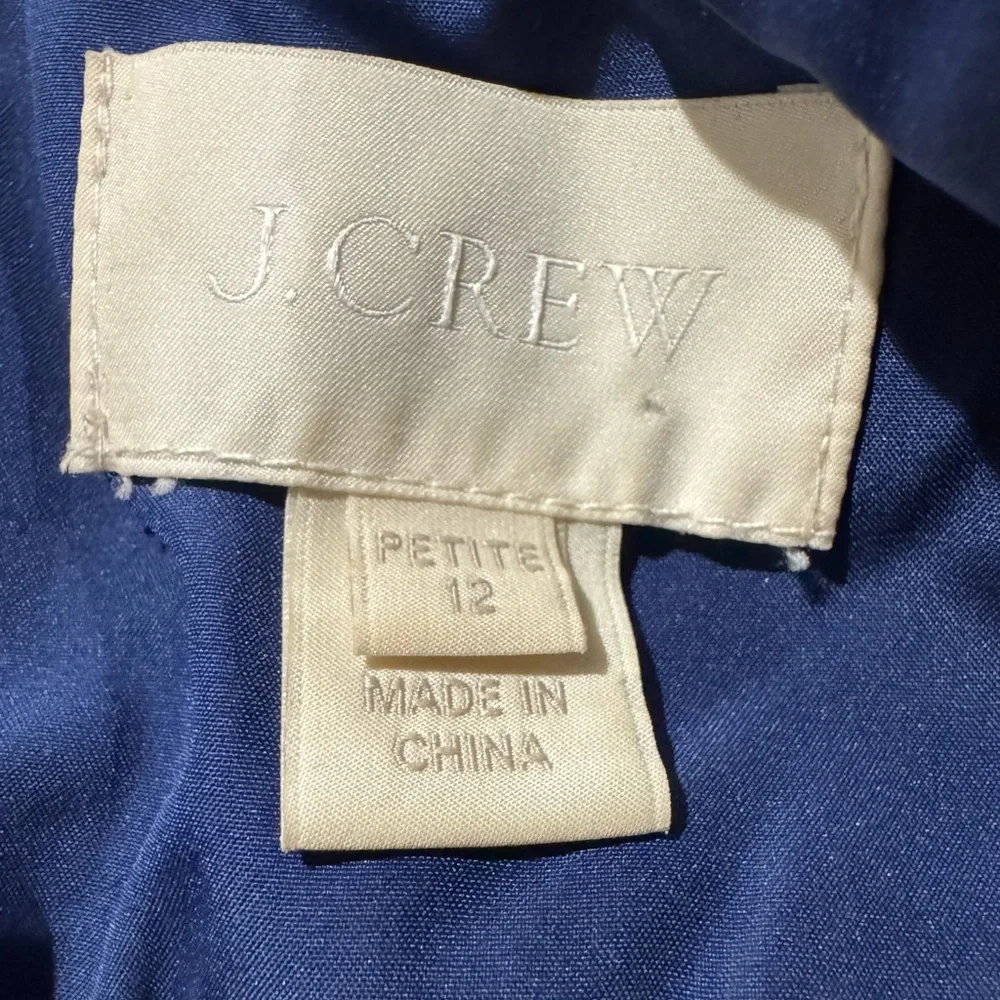 J. Crew Ava Dress in Silk Chiffon Dark Cove Blue Size 12 P